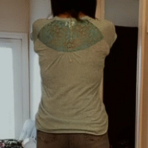 Allison Brittney Tunic Top - Size Small - Aqua Heathered Knit w/ Teal Accents - Picture 4 of 7